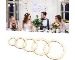 Multifunctionele Houten Ringen voor Creatief Schilderen, 205 Stuks, Perfect voor DIY Projecten en Ambachten