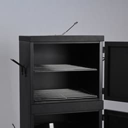 Rookoven - zwart - 57x108,5x56 cm - met deur - metaal — thumbnail 3