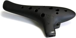 Plastic Ocarina - Soprano C Fluit - Muziek Maken - Gemakkelijk Vast te Houden - 15 cm Lengte - Zwart — thumbnail 1