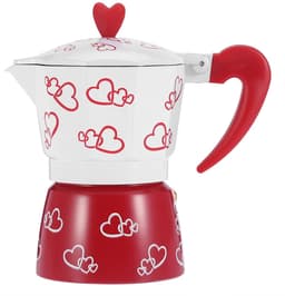 Dailygoody - Koffie Moka Pot - Aluminium Koffiezetapparaat - Handgemaakt voor Thuis en Kantoor - Rood - Italiaanse Stijl - Duurzaam en Veilig - G — thumbnail 1