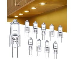 G4 Halogeenlamp 12V - 10W 160lm - Halogeen Lampjes Insteek - Warm Wit Licht - Dimbaar - 10 Stuk