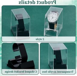 Stijlvolle Horloge Stand Box met 2 Kleuren, Acryl Houder voor Armbanden en Horloges, Perfect als Cadeau voor Mannen en Vaderdag — thumbnail 3