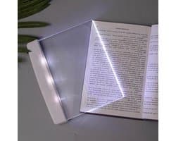 Platte Boeklamp - Leeslamp Boek - Lezen in Bed - Volledige Pagina Verlichting - 150x170mm - Wit