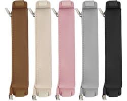 Herbruikbare Pennenhouder voor Notitieboek, Pennenetui met Elastische Band van PU Leer voor Tablet, Agenda en Journal (16.5 x 3.5cm) - 5 Stuks