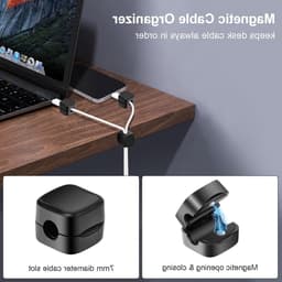 Magnetische kabelclips voor kabelbeheer, sterke adhesieve desktop kabelhouders, 12 stuks voor thuis en kantoor, ideaal voor het verbergen van oplaadkabels — thumbnail 2