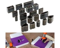 DIY Leerbewerking Gaatjespons, 39 Vormen, Holle Snijgereedschappen voor Handwerk en Creatieve Projecten