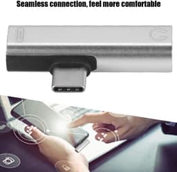 Store_8 - USB Opladen Converter - 2 in 1 Hoofdtelefoon Adapter - Aluminium Materiaal - Zilver - Multifunctionele Transverter - Geschikt voor Type-C... — thumbnail 3
