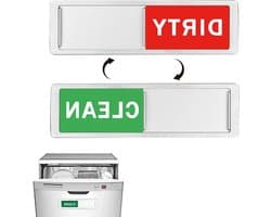 Vaatwasser Indicator - Schoon Vuil Bord - Keuken Organisatie - Dubbelzijdig Weergave - 17.8 x 5.2 cm - Zilver