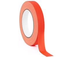Fluorescerende Tape met Sterke Hechting, 19 mm x 25 m, Voor Markeren van Vloeren, Outdoor Activiteiten en Creatieve Projecten (Rood)