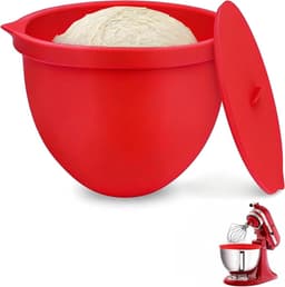 Mixer Kom Inzet - Keukenmachine Accessoire - Bakken en Bewaren - Hittebestendig en Vaatwasserbestendig - 5 Liter - Rood — thumbnail 1