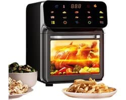 Tafeloven Heteluchtfriteuse - Combi Apparaat - Gezond Koken - 15 Liter Inhoud - 32 x 34 x 32 cm - Zwart