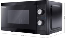 Magnetron met Grill - Compacte Oven - Snel Maaltijden Bereiden - 5 Vermogensstanden - 20 Liter Inhoud - Zwart — thumbnail 4