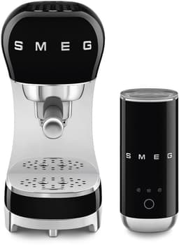 SMEG ECF12BLEU Espressomachine Set met Melkopschuimer - 15 Bar - Thermoblock - Geschikt voor Gemalen Koffie & E.S.E. Pads - '50s Style - Zwart — thumbnail 1