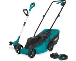 Grasmaaier Trimmer Set - Gazononderhoud Set - Tuin Onderhouden - Borstelloze Motor - 32 cm Snijbreedte - Groen