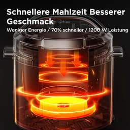 Elektrische Snelkookpan - Multicooker Rijstkoker - Gemakkelijk Koken - 9-in-1 Functies - 6 Liter - Zwart — thumbnail 2