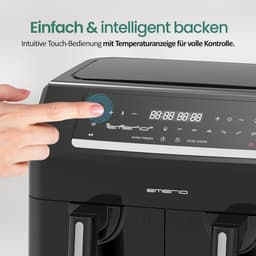 Dubbele Airfryer - Heteluchtfriteuse - Gezond Frituren - Sync Finish Functie - 72L (2x36L) - Zwart — thumbnail 3