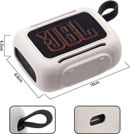 Beschermhoes geschikt voor JBL Go 5 Bluetooth Speaker - Meerdere Kleuren - Schokbestendig - Krasbestendig - Siliconen - Hoesje - Case - Bescherming - Grijs — thumbnail 4