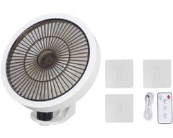 aladdien - Wandventilator met Afstandsbediening en Nachtlampje - Mini Oscillerend, 3 Snelheden, Perfect voor Thuis en Kantoor