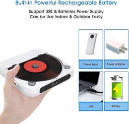 Bluetooth CD-speler - Draagbare CD-speler - Hi-Fi Geluidskwaliteit - 2000mAh Oplaadbare Batterij - 6 Uur Speeltijd - 2.4GHz Bluetooth - Met Anti-schok Technologie - Lichtgewicht 280g - Roze — thumbnail 4