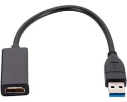 USB naar Adapter - Video Converter - Extra Monitor - Plug and Play - 1080P HD - Zwart