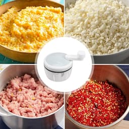 Handmatige Uienhakker - Keukenmachine Kruiden - Snel Ingrediënten Snijden - Zelfnivellerende Messen - 280 ml - Blauw — thumbnail 2