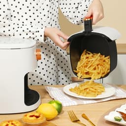 Compacte heteluchtfriteuse - Olievrije pan - Gezond koken - Energiebesparend ontwerp - 4 Liter capaciteit - Zwart — thumbnail 2