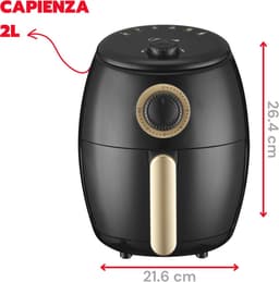 Mini Luchtfriteuse - Heteluchtfriteuse Compact - Gezond Koken - Olievrij Frituren - 2 Liter Capaciteit - Zwart — thumbnail 5