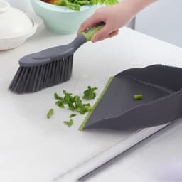 Bezem met stofpan - Reinigingsset - Kleine ruimtes reinigen - Ergonomisch ontwerp - Compact formaat - Enkele kleur — thumbnail 3