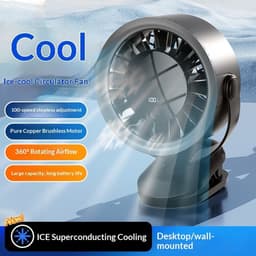 KZQ 360 Graden Draaibare Veiligheidsventilator Met Usb Opladen En Verstelbare Clip - 100 Windsnelheden Van Sterk Abs Materiaal - Voor Thuis Reis En Buiten - Paars — thumbnail 2