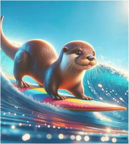 Vaatwasser Magneet - Keuken Decor - Keuken Opvrolijken - Krasbestendige Laag - 58 x 66 cm - Otter Surfen — thumbnail 1