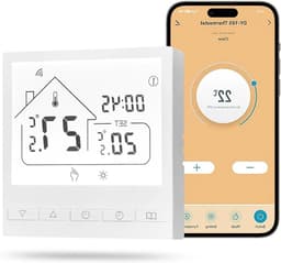 Slimme Thermostaat - Wifi Verwarming - Energie Besparen - Spraakbesturing Afstandsbediening - 3A - Wit — thumbnail 1