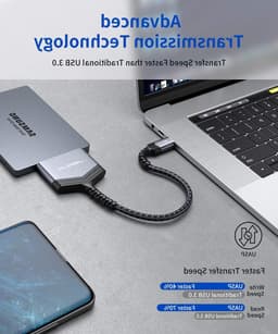 SATA naar USB C kabel voor 2.5" SSD en HDD, USB C 3.1 adapter voor dataoverdracht en compatibiliteit met Thunderbolt 3 apparaten — thumbnail 2