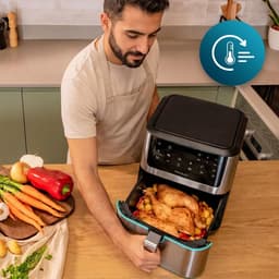Heteluchtfriteuse - Airfryer Frituurpan - Gezond Koken - Extra Grote Mand - 8 Liter - Roestvrij Staal — thumbnail 3