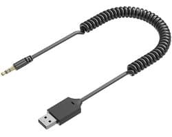DrPhone CarLink Bluetooth 5.4 AUX Ontvanger – USB naar 3.5mm Jack Audio Adapter voor Auto en Speaker