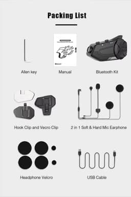 Motorhelm Intercom Met 1080P Full HD Dashcam - Bluetooth Headset - Tot 1000M Bereik - WiFi App DVR Bediening - 64GB Opslag - Noise Cancelling - Voice Control - Waterdicht - FM Radio - 1500mAh Batterij - Ideaal Voor Toerritten En Groepscommunicatie — thumbnail 5