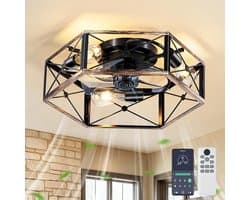 Equivera Plafonniere met Ventilator - Plafondventilator - Plafondventilator Afstandsbediening - Plafondventilator Slaapkamer - Plafond Ventilator met Verlichting - Plafondlamp - Plafonniere - Ideaal voor in uw slaapkamer! — afbeelding 1
