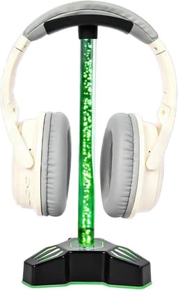 Hoofdtelefoonstandaard met oplader - Headset houder bureau - Bureau organiseren - Met RGB-verlichting - 275 cm - Zwart — thumbnail 1