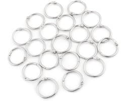 20 Stuks Splitringen voor Boeken, Sleutelhangers en Creatieve Projecten - Metaal, 25mm, Ideaal voor Indexkaarten en Rapporten