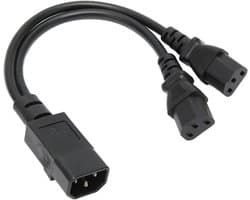 Y Splitter Power Plug Adapter, IEC320 C14 naar Dubbele C13 Female Splitter Kabel, 32cm, 2500W, 10A, 250V, Ideaal voor Apparaten en Elektronische Toepassingen