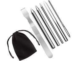 Set van 6 RVS Paracord Naalden met FID en Gladmakertool voor DIY Handwerk en Creatieve Projecten