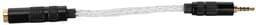 Vervangende Geluidskabel - Adapterkabel Audio - Koptelefoon Aansluiten - Vergulde Connector - 14 cm - Zilver — thumbnail 1
