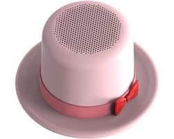 Draagbare Luidspreker - Muziekspeler Mini Speaker - Muziek Luisteren - Met Telefoonhouder - 7.4 cm - Roze