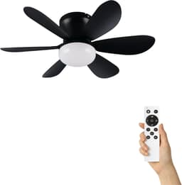 Fantiluxe - Alva - Plafondventilator met verlichting - Zwart - Ø53cm - Afstandsbediening - Met lamp - Plafond ventilator - Slaapkamer — thumbnail 1