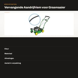 Dailygoods- Aandrijfriem Vervangend - Compatibel met John Deere - Rubber Composietmateriaal - Hoogte 5.5mm - Breedte 9.5mm - Externe Lengte 889mm - Grasmaaier Riem — thumbnail 3