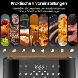 Hetelucht Friteuse - Airfryer XXL - Gezond Koken - Groot Kijkvenster - 9 Liter - Zwart — thumbnail 2