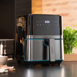Heteluchtfriteuse - Airfryer - Gezond Koken - PerfectCook Technologie - 55 L Inhoud - Zwart Roestvrij Staal — thumbnail 4