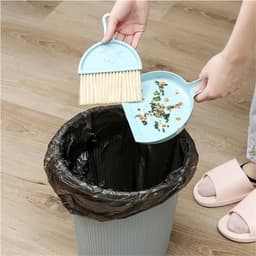 Mini Stoffer Blik - Kleine Bezemset - Tafel Schoonmaken - Zachte Borstelharen - 2 Delig - Grijs — thumbnail 5