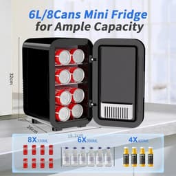 Innovastore Minikoelkast - Koelkast - Minibar - Thermo-elektrische koelkast - Koel- en verwarming - 6liter - 220-240V - Wit — thumbnail 5