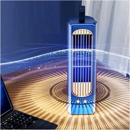 Bladloze Ventilator - Torenventilator Staande - Comfortabele Koeling - Stille Werking Circulatie - 90 Graden - Blauw — thumbnail 3