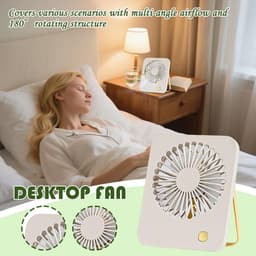 Bureauventilator - Persoonlijke Koeler - Comfortabele Luchtstroom - Stille Motor - 16.5 cm - Abrikoos — thumbnail 3